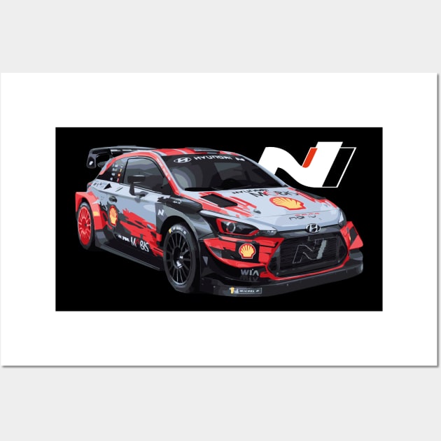 Ott Tänak Hyundai i20 N Rally2 car Wall Art by cowtown_cowboy